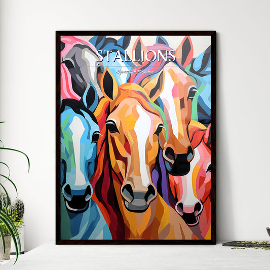 Group Of Horses Painted On A Wall Art Print Default Title