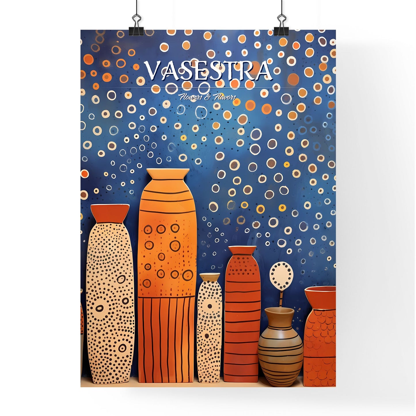 Group Of Vases On A Wall Art Print Default Title