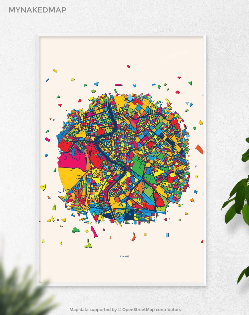 Rome Italy Art Map, Vibrant Cityscapes of Europe, Perfect Decor for Home and Business