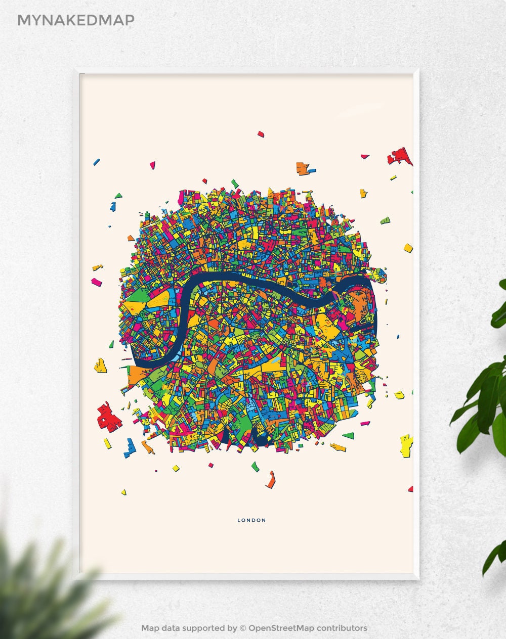 London United Kingdom Art Map, Vibrant Cityscapes of Europe, Perfect Decor for Home and Business