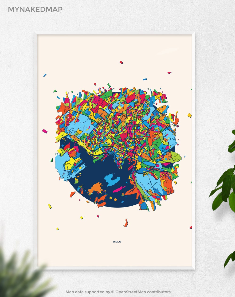 Oslo Norway Art Map, Vibrant Cityscapes of Europe, Perfect Decor for Home and Business