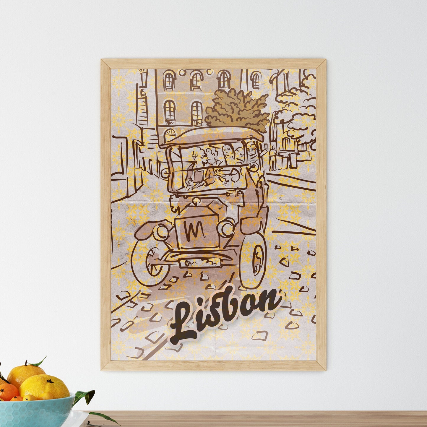 Lisbon Travel Art Poste - Framed Art Print