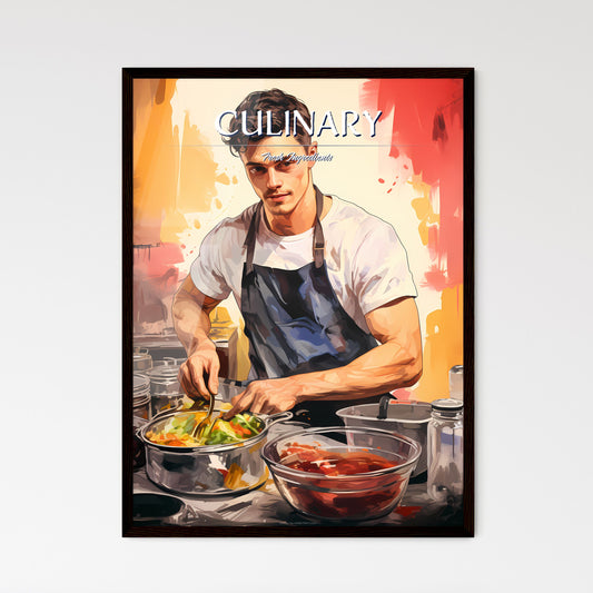 Man In An Apron Cooking Art Print Default Title