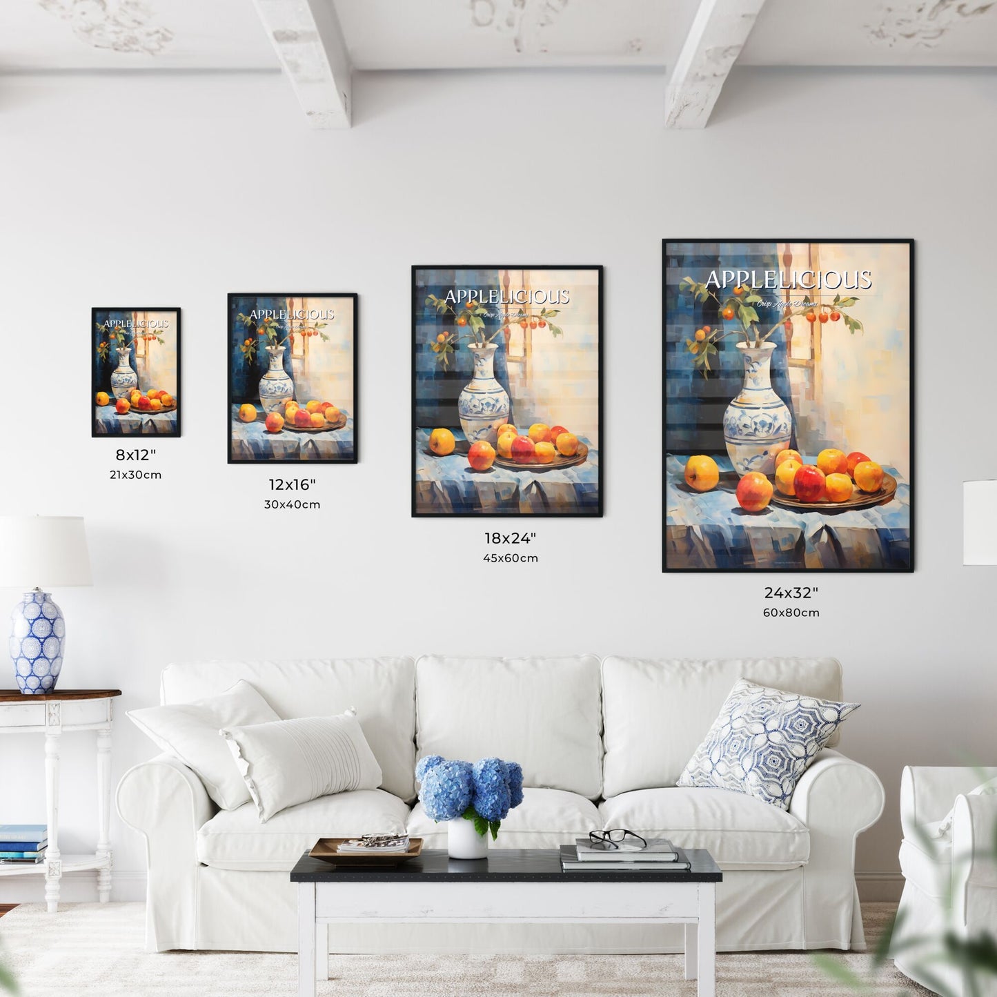 Painting Of A Vase Of Apples And A Plate Of Apples Art Print Default Title
