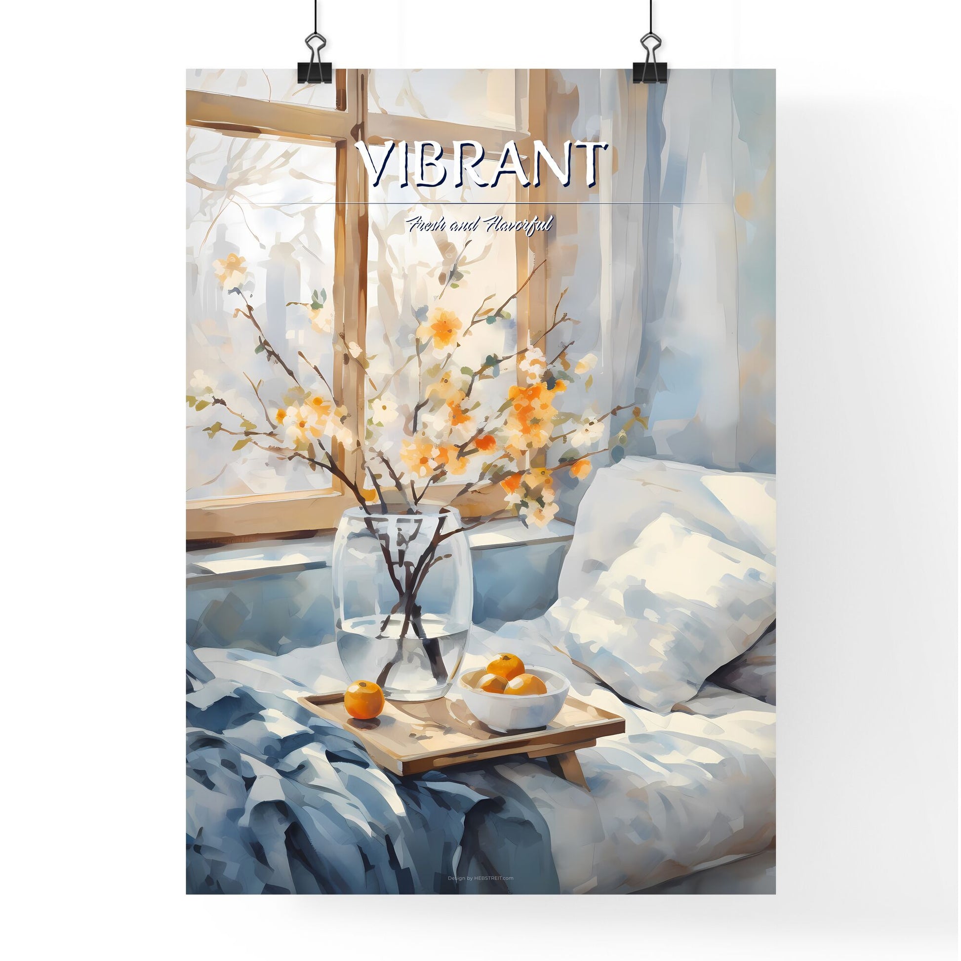 Painting Of A Vase Of Flowers And Fruit On A Tray Art Print Default Title