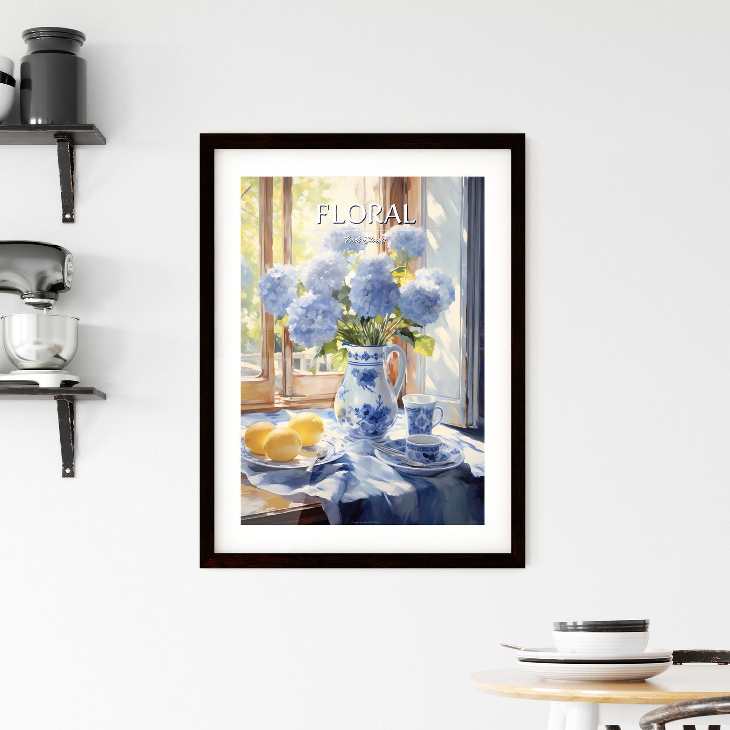Painting Of A Vase Of Flowers And Lemons On A Table Art Print Default Title
