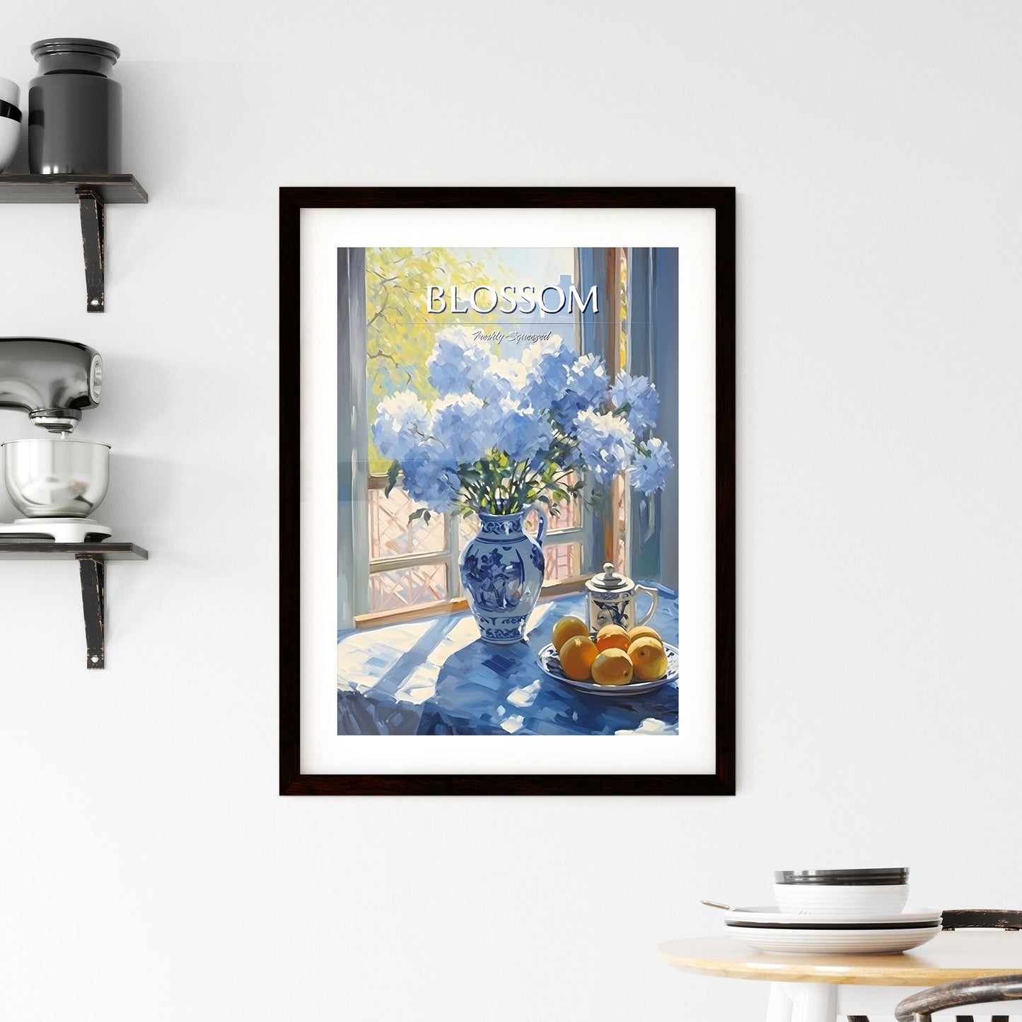 Painting Of Flowers In A Vase And A Plate Of Oranges Art Print Default Title