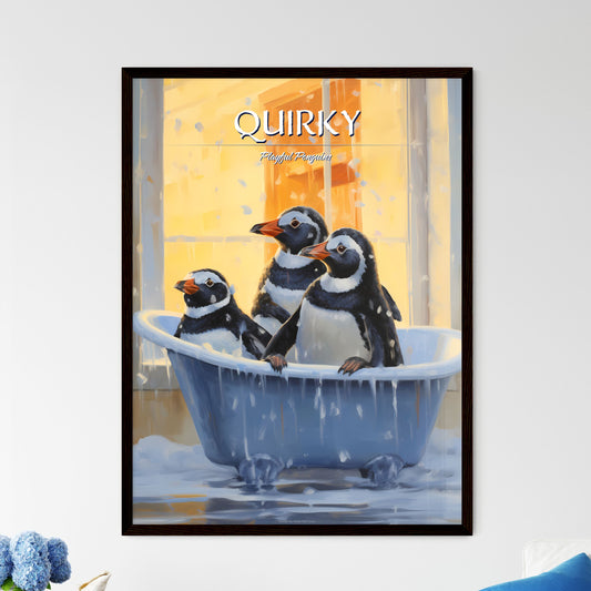 Penguins In A Bathtub Art Print Default Title