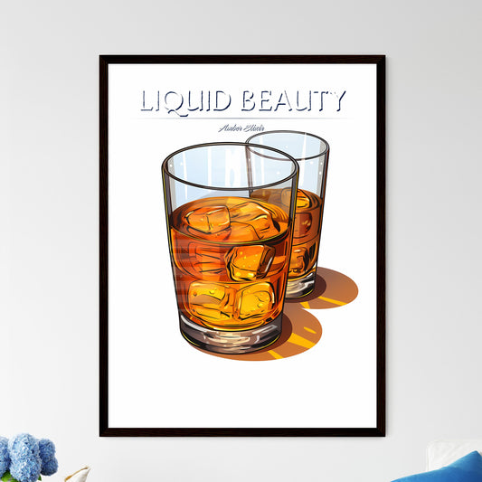 Two Glasses Of Amber Liquid With Ice Cubes Art Print Default Title