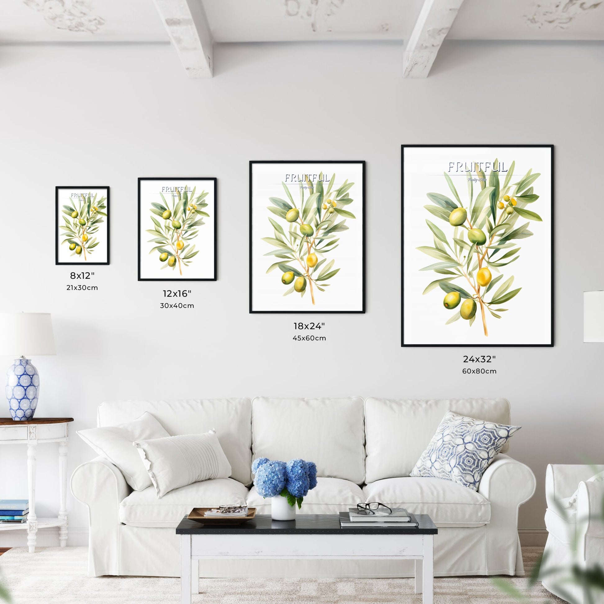 Watercolor Of A Plant With Green Fruits Art Print Default Title