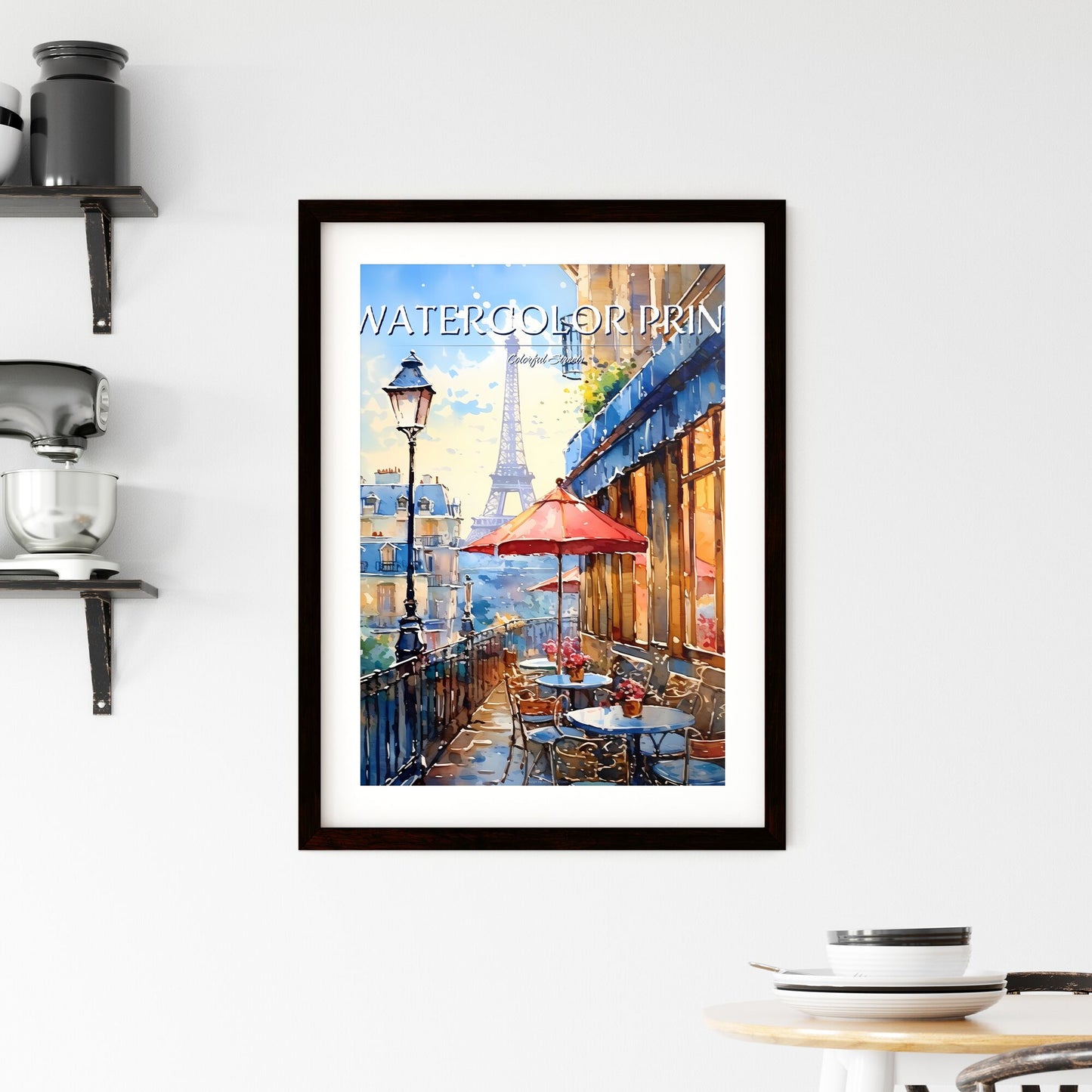 Watercolor Of A Street With A Tower In The Background Art Print Default Title