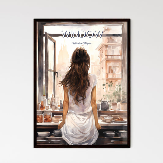 Woman Looking Out A Window Art Print Default Title