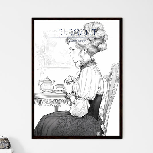 Woman Sitting At A Table Art Print Default Title