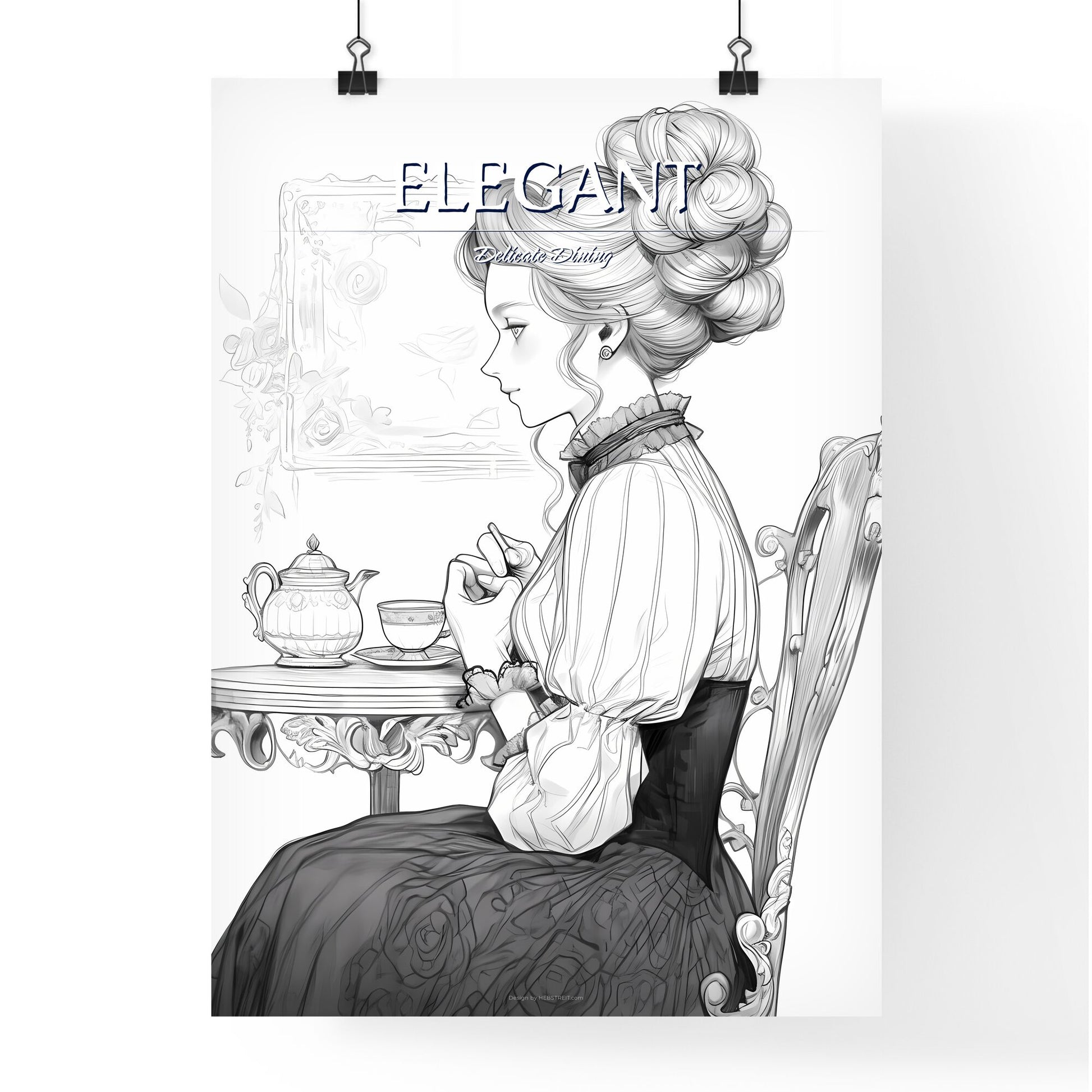 Woman Sitting At A Table Art Print Default Title
