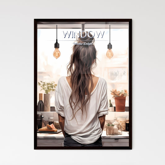 Woman Standing In Front Of A Window Art Print Default Title