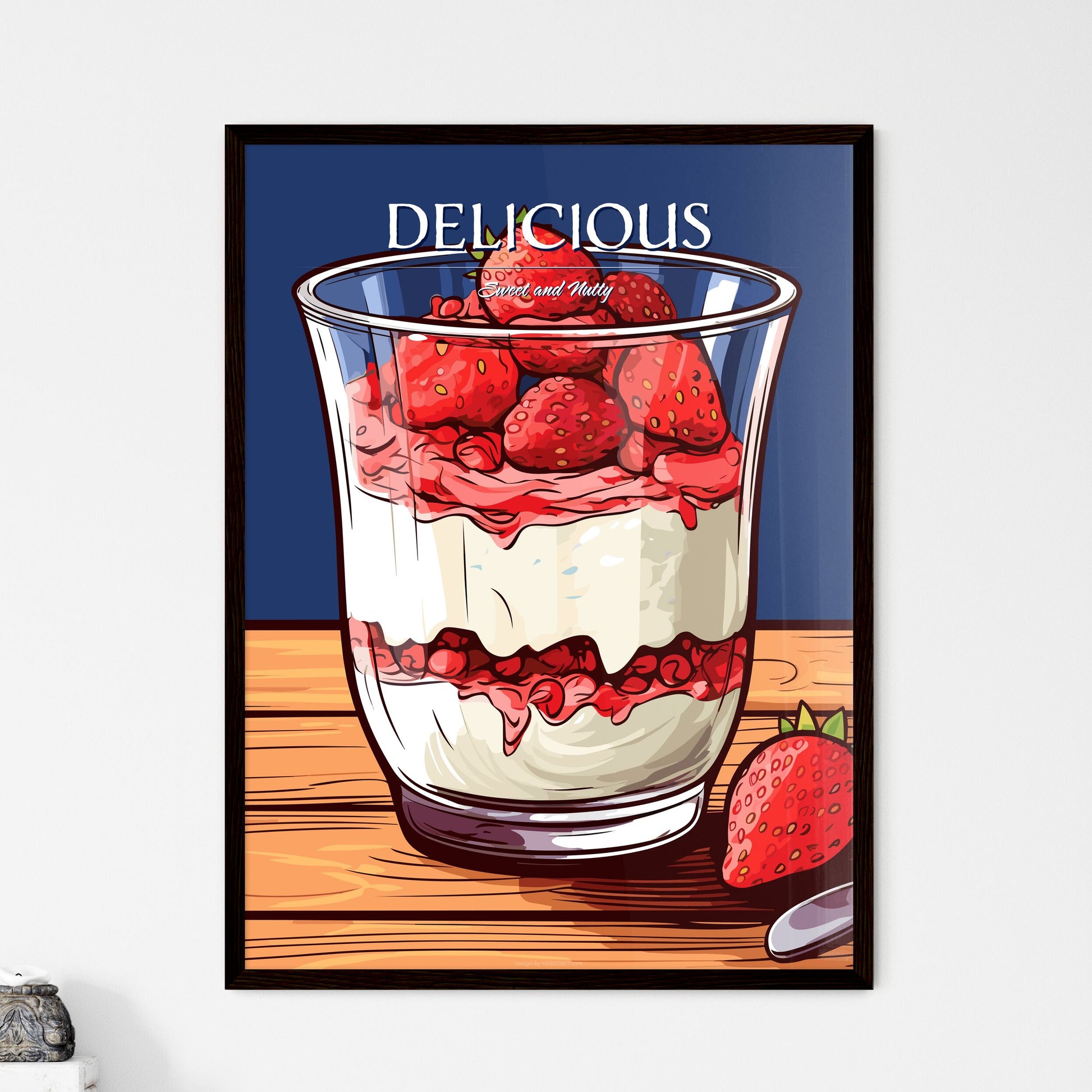Yoghurt With Granola And Strawberries In Glass - A Glass Of Dessert With Strawberries Default Title