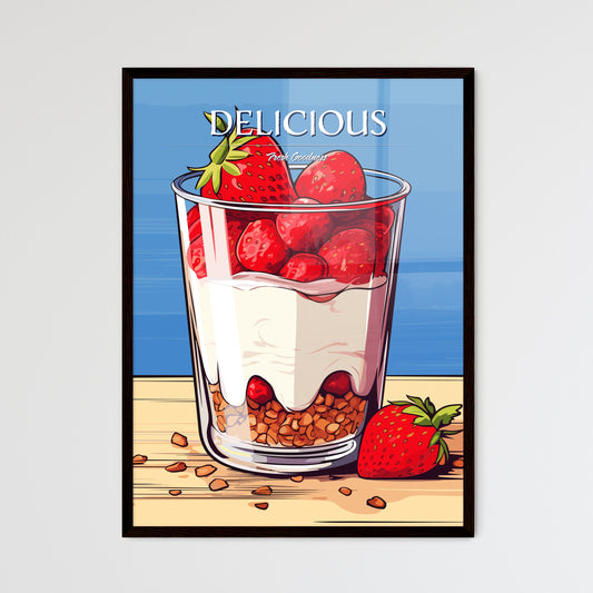 Yoghurt With Granola And Strawberries In Glass - A Glass Of Strawberries And Yogurt Default Title