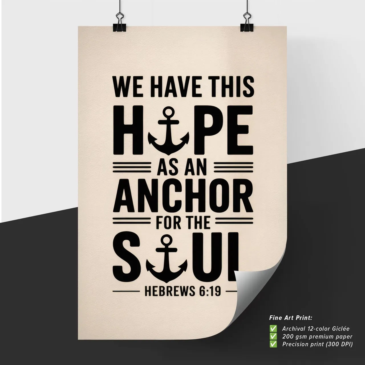 Poster of Inspirational Quote on Hope and Soul