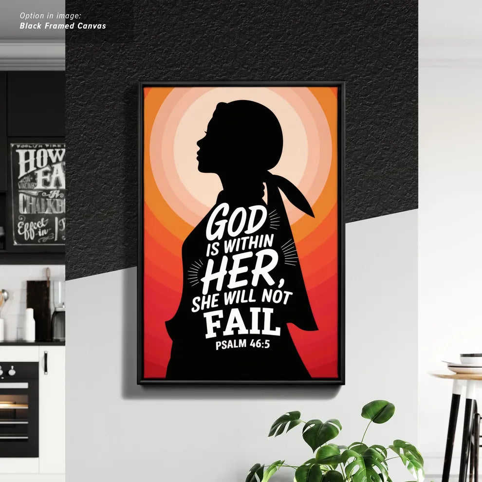 Framed Cancas Print of Inspirational silhouette with text