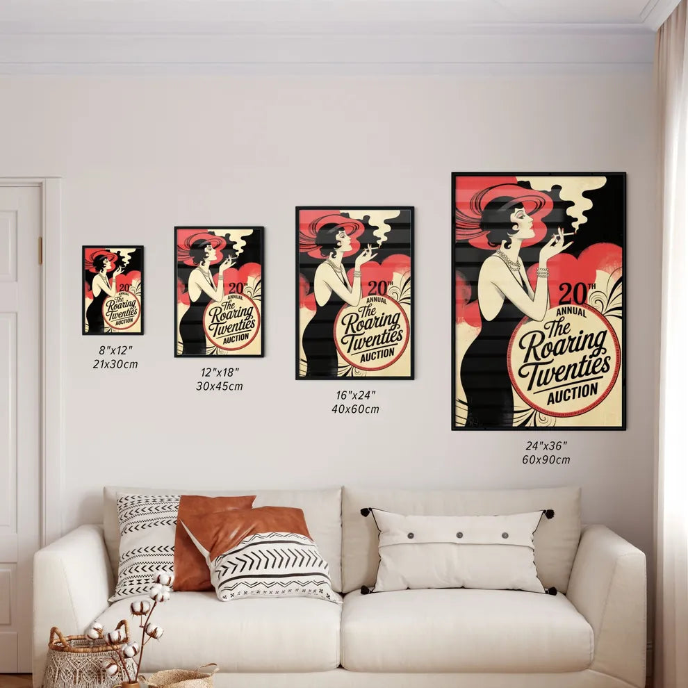 Size Chart for Poster of Art Deco Style Poster for Auction