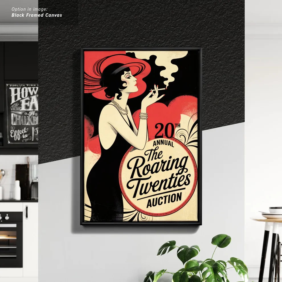 Framed Cancas Print of Art Deco Style Poster for Auction