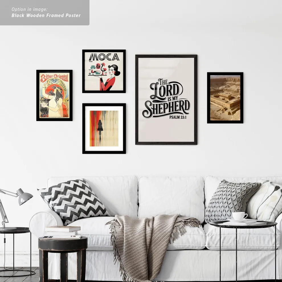 Vintage Ads with ypography of Psalm 23:1