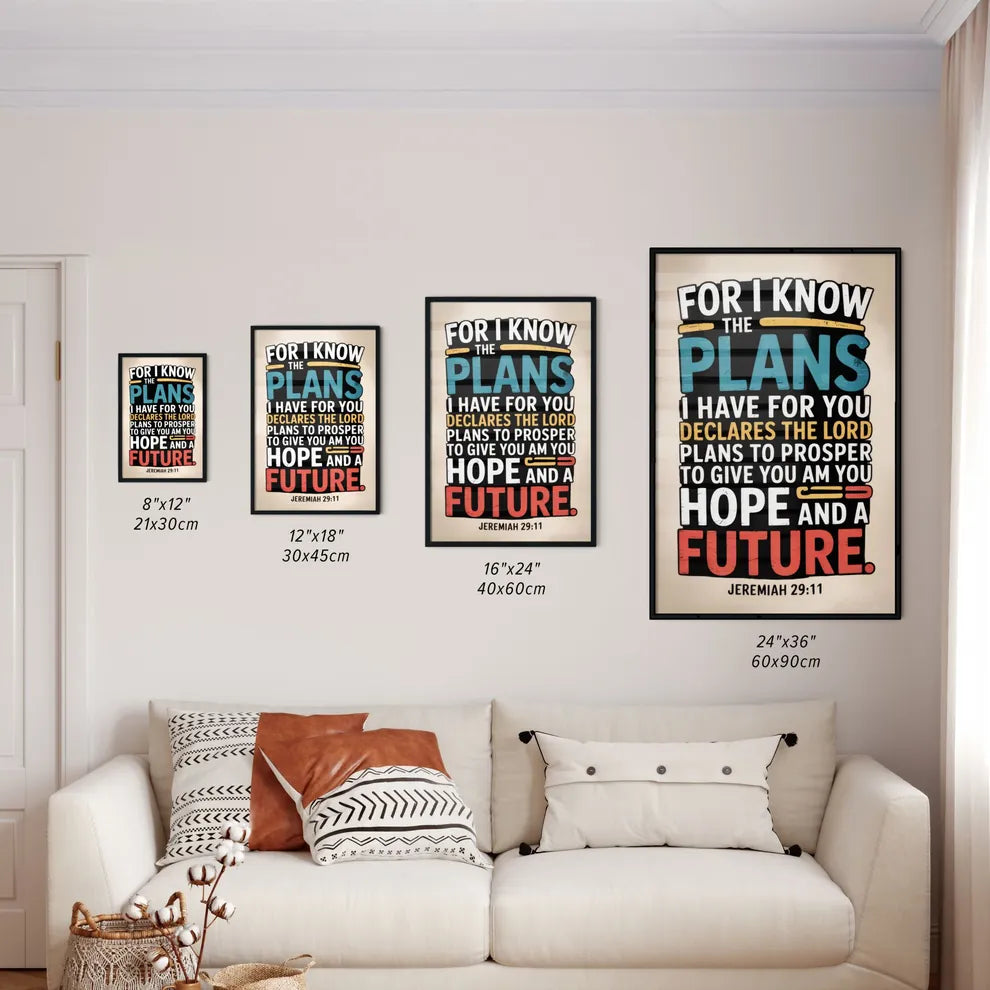 Size Chart for Poster of Inspirational Scripture Quote