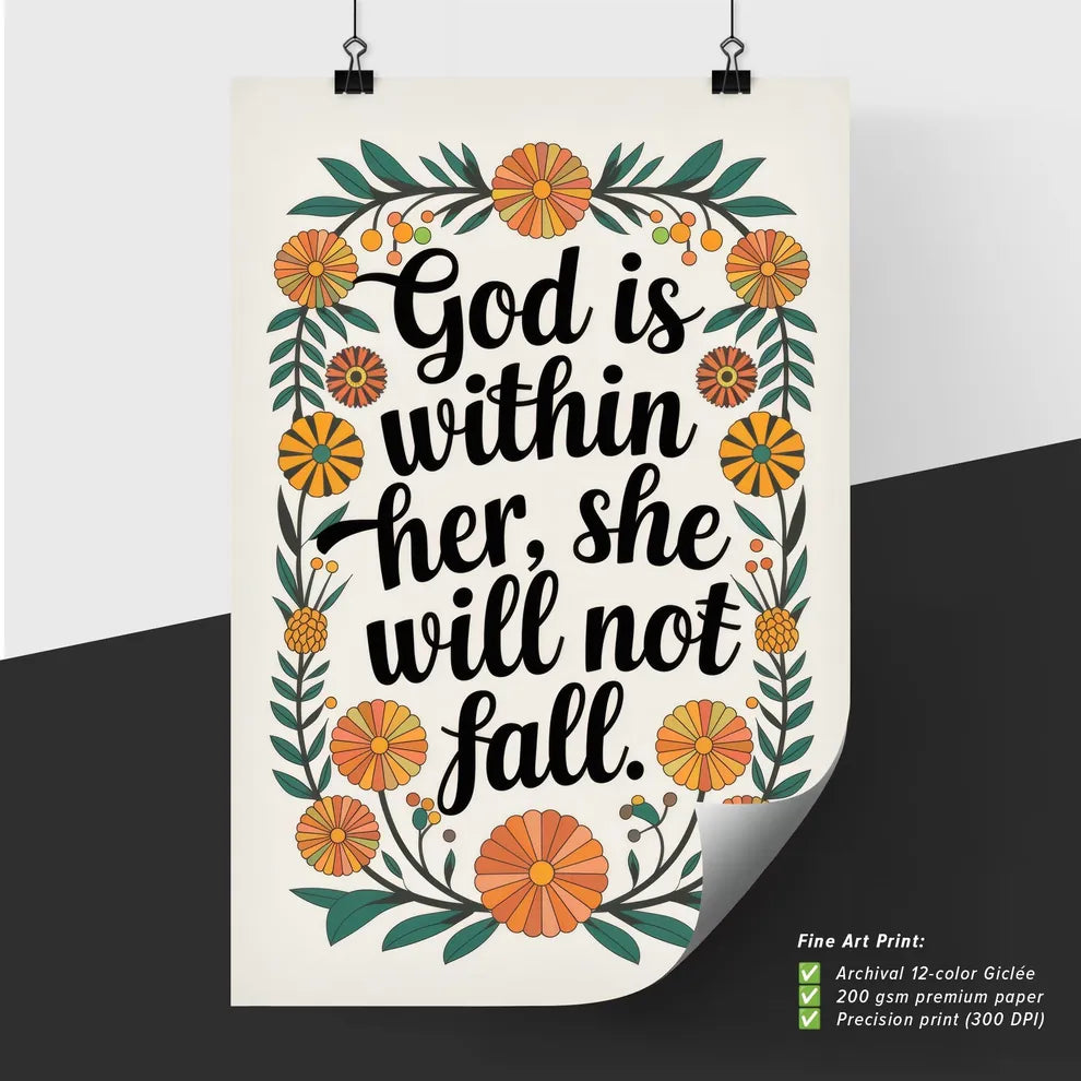 Poster of Inspirational Quote with Floral Design