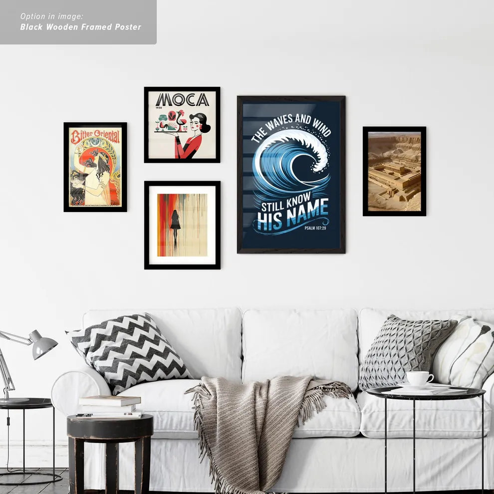 Vintage Ads with Wave Graphic with Text from Psalm 107:29