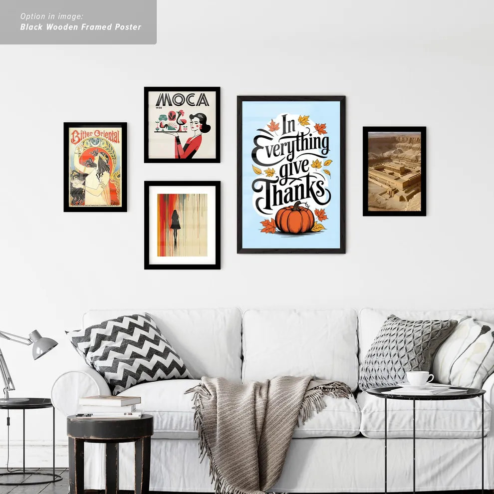 Vintage Ads with Thanksgiving-themed design with pumpkin and leaves