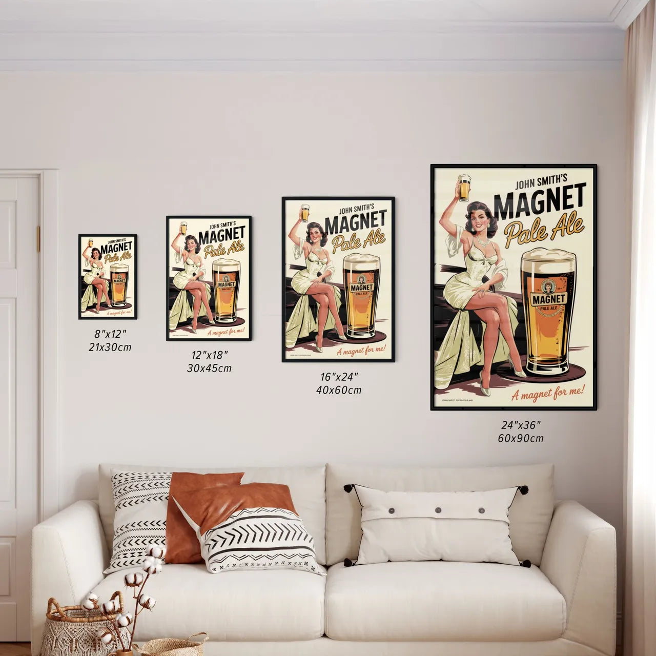 Size Chart for Poster of John Smith's Magnet Pale Ale