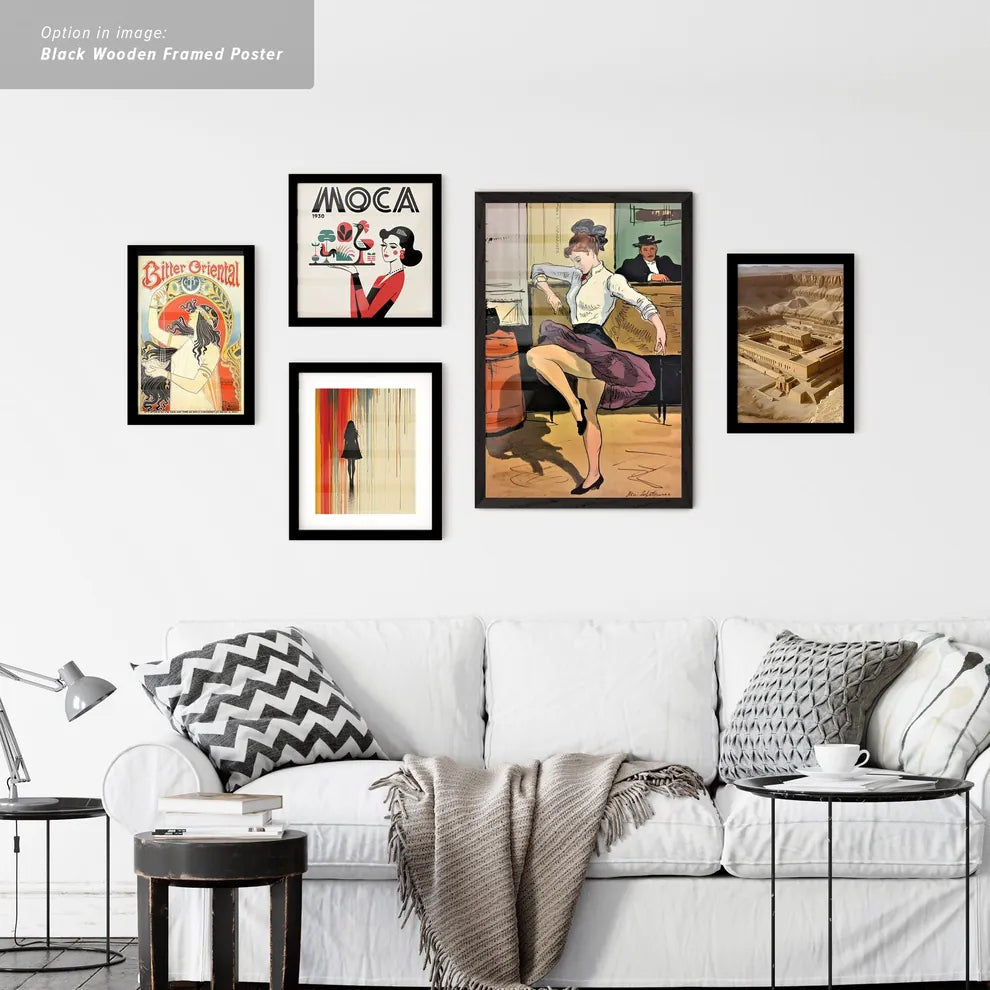 Vintage Ads with Woman dancing in a bar setting