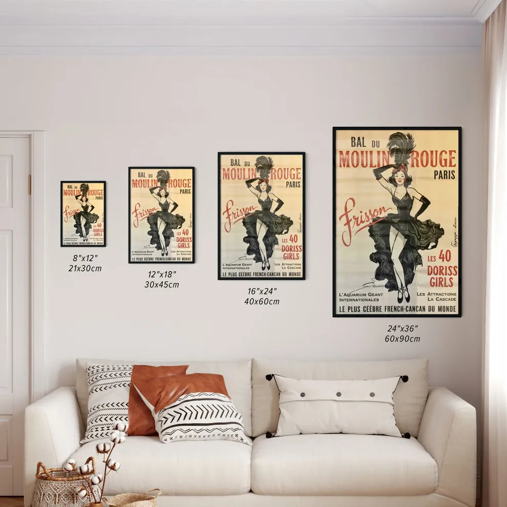 Size Chart for Poster of Bal du Moulin Rouge