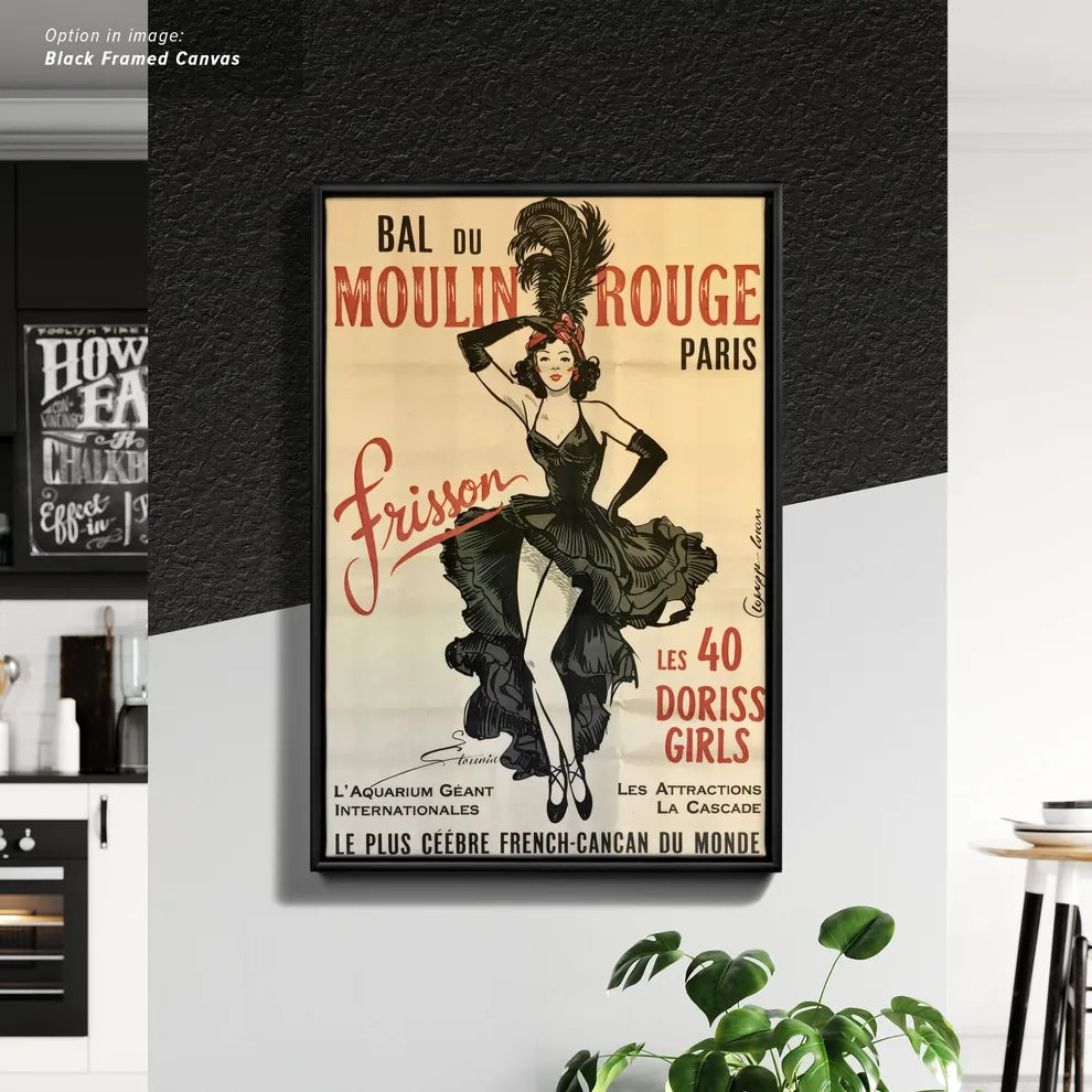 Framed Cancas Print of Bal du Moulin Rouge