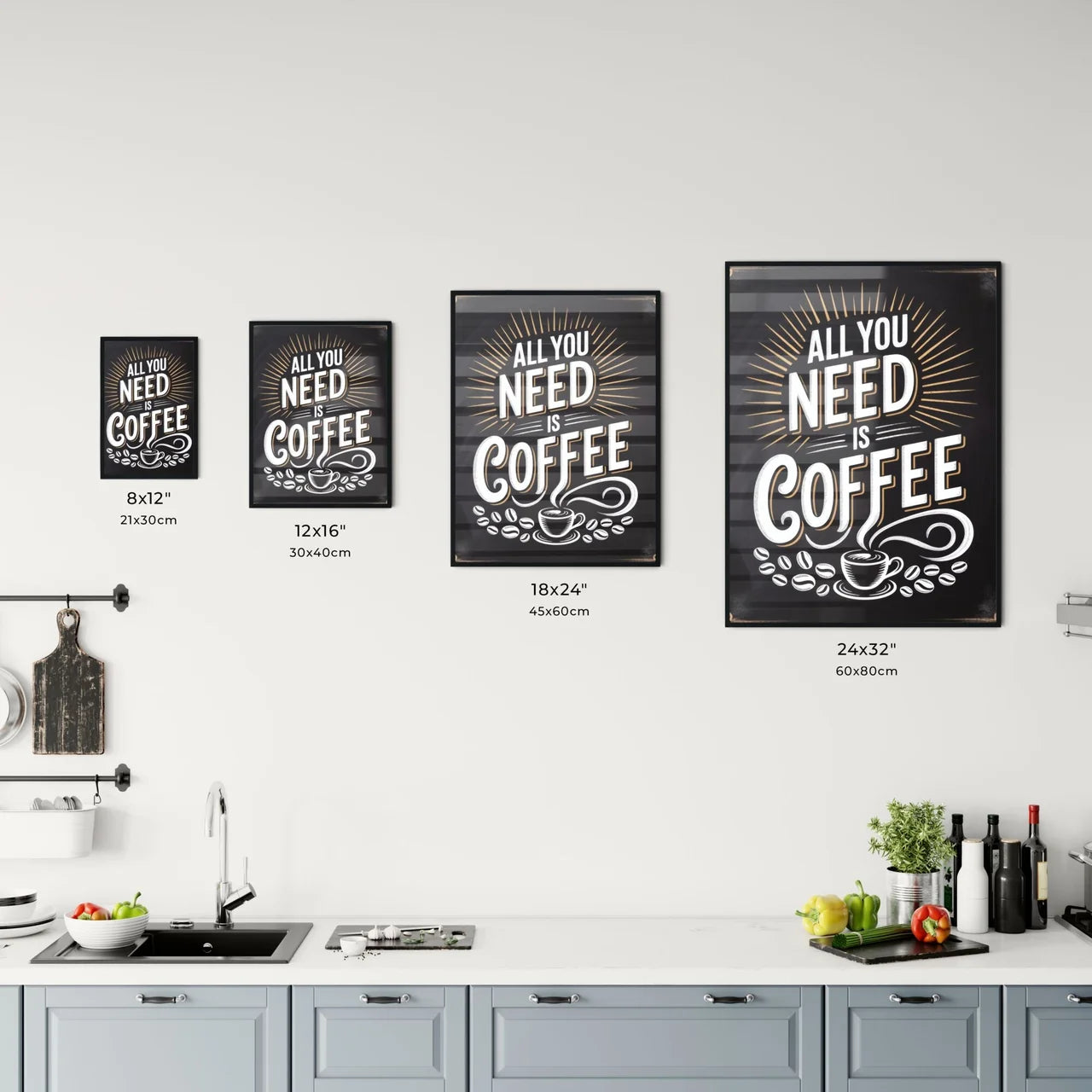 All You Need Is Coffee: A Bold and Inspirational Coffee Lover's Print Chart