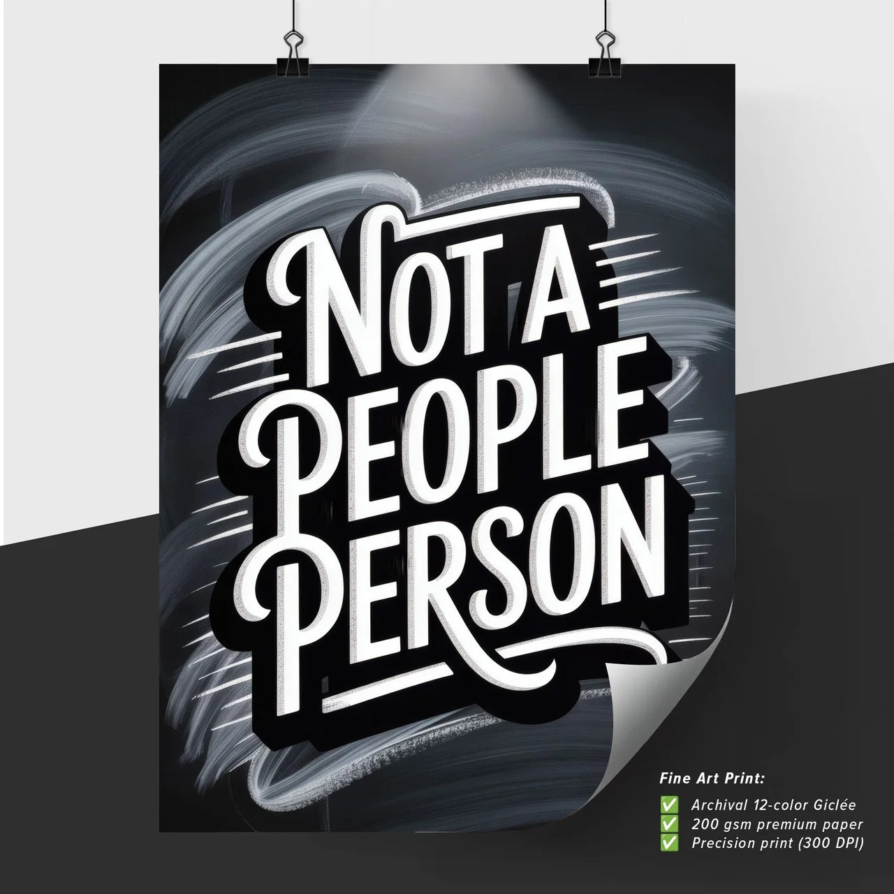 Bold Typography Design: Not a People Person on Dynamic Background