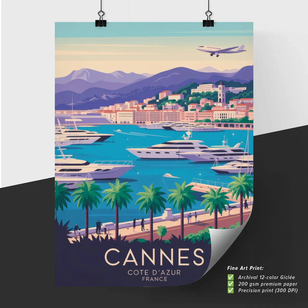 Cannes: A Stunning Coastal Paradise with Luxury Yachts and Breathtaking Mountain Views in Côte d'Azur, France.