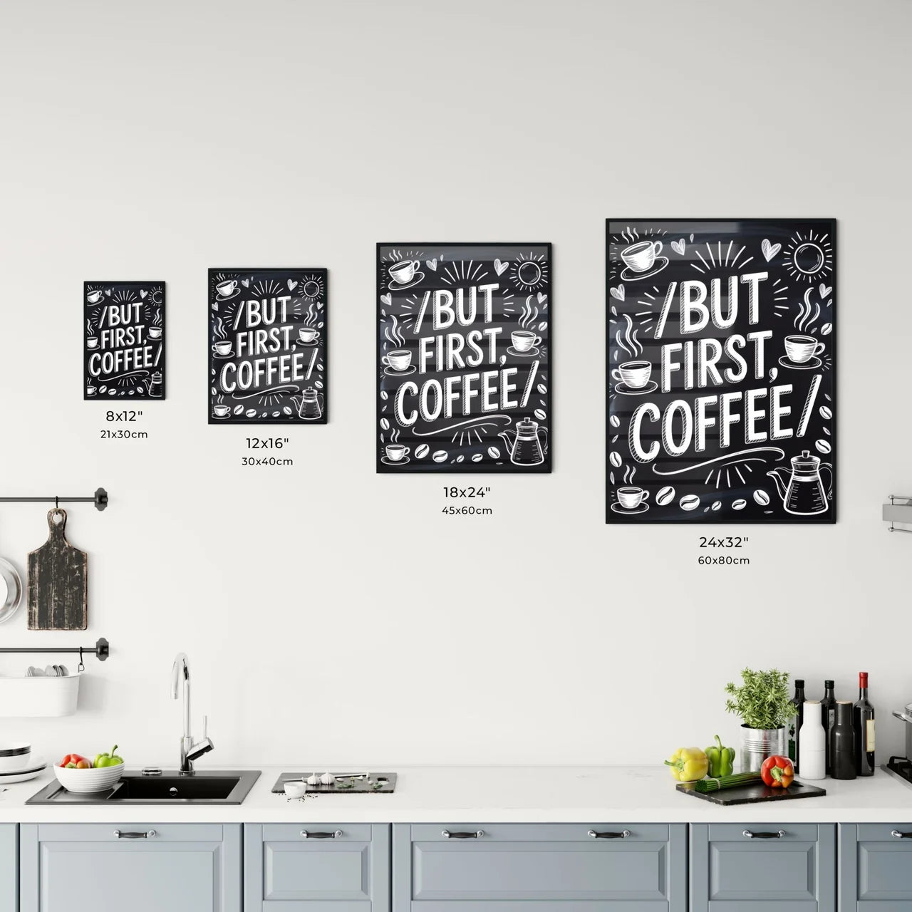 Chalkboard Art: Inspirational Coffee Quote for Café Decor and Coffee Lovers. Chart