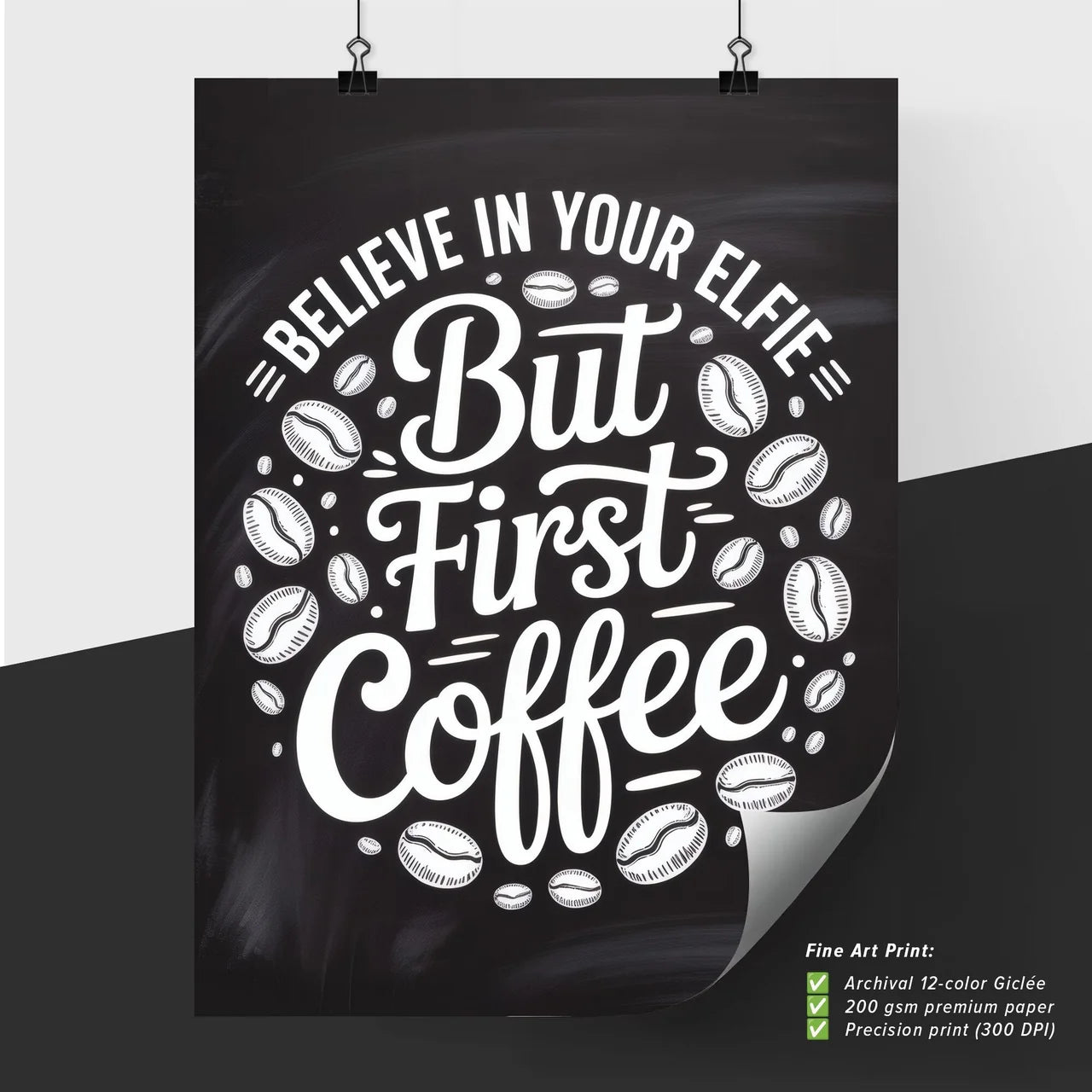 Chalkboard Art: Inspirational Coffee Quote for Enthusiasts and Baristas - Perfect for Cafés and Home Decor.