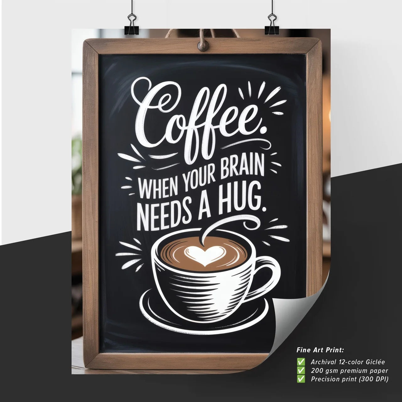 Chalkboard Coffee Sign: Comforting Quotes for Coffee Lovers and Cozy Cafés.