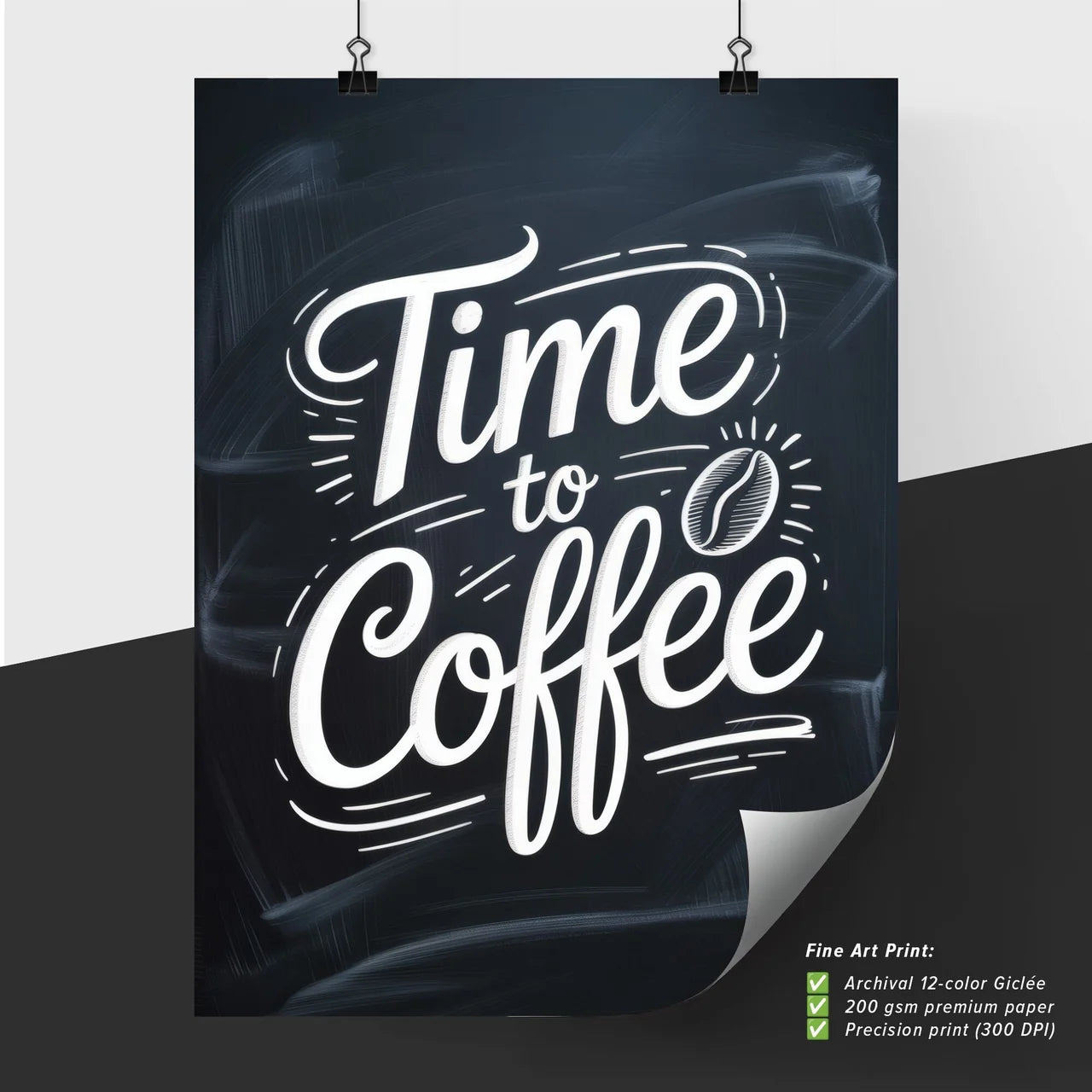 Chalkboard Styling: Coffee Themed Typography for Inviting Morning Energization and Cozy Café Atmosphere.
