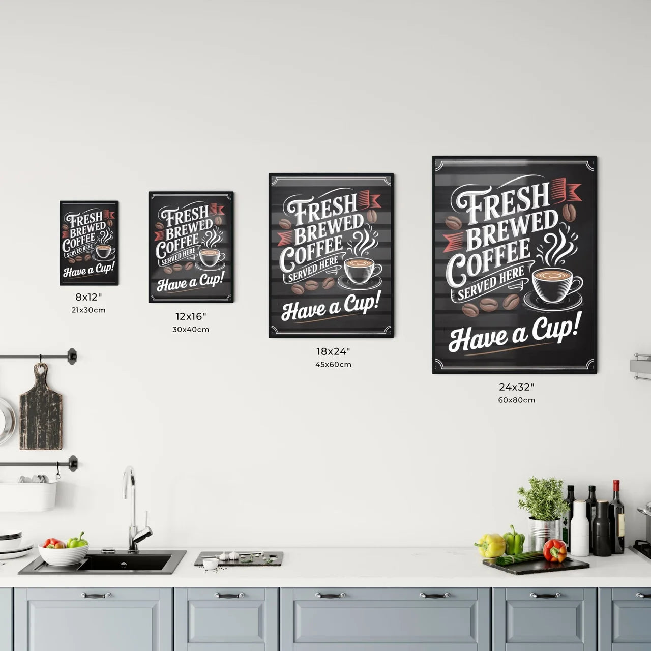 Chalkboard Style Fresh Brewed Coffee Sign – Enjoy Your Perfect Cup Here! Chart