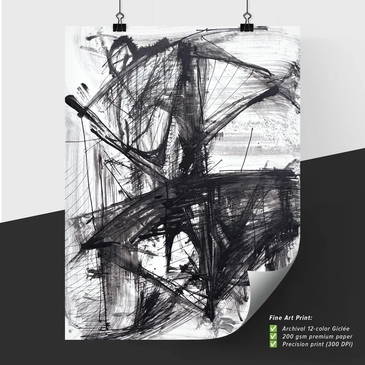 Chaos in Monochrome: An Exploration of Abstract Tensions and Balance