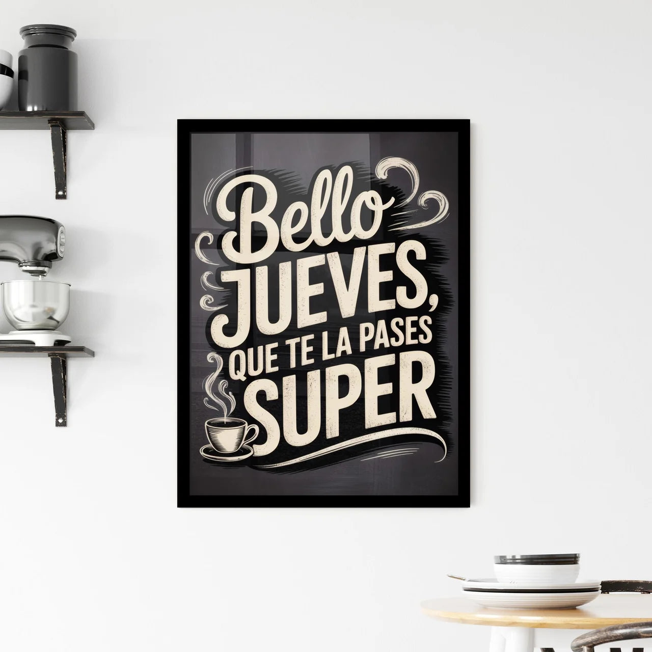 Charming Thursday Wishes for a Fantastic Day Ahead with Coffee Inspiration. Framed Print