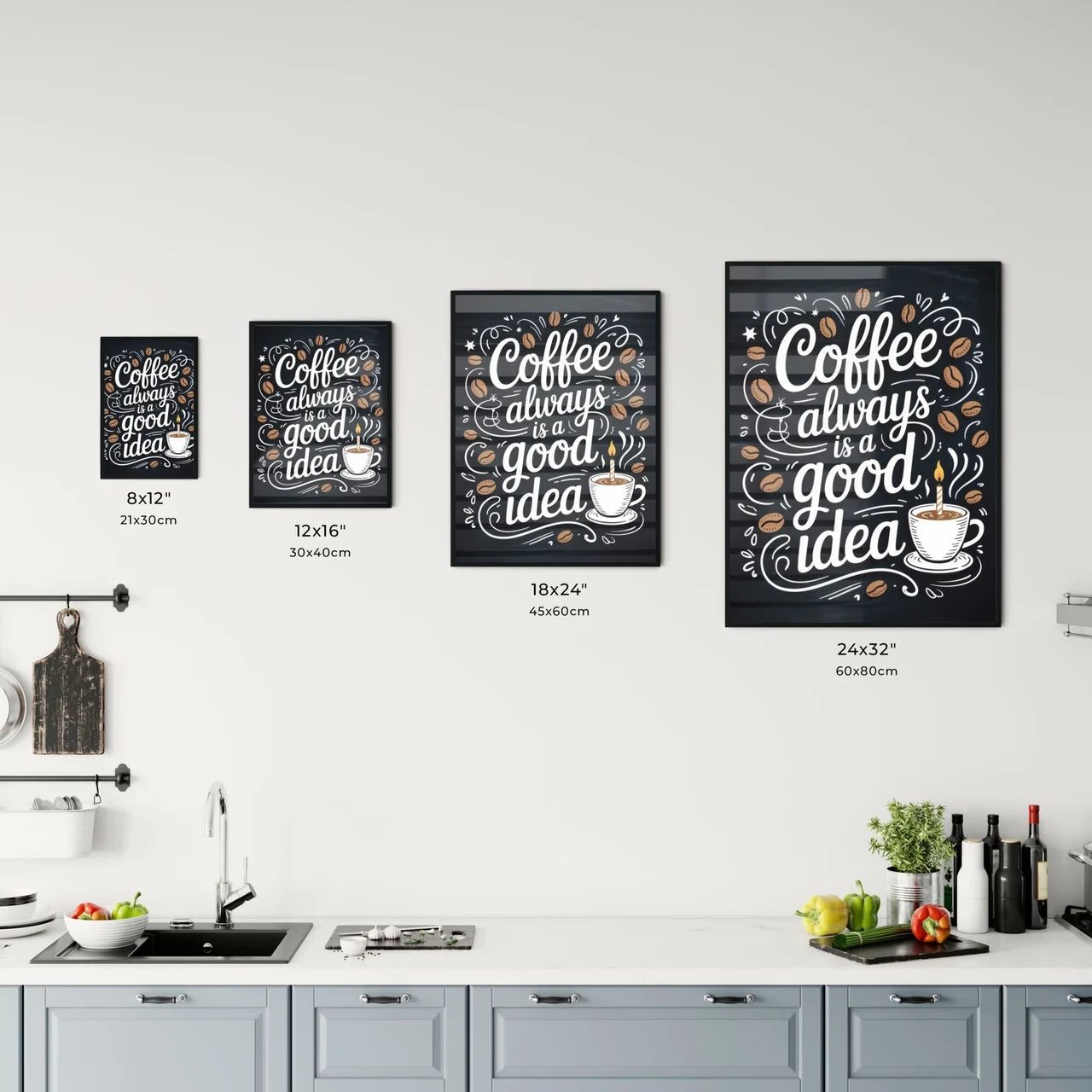 Coffee Always Is a Good Idea: Unique Typography Design Celebrating Coffee Culture and Inspiration. Chart