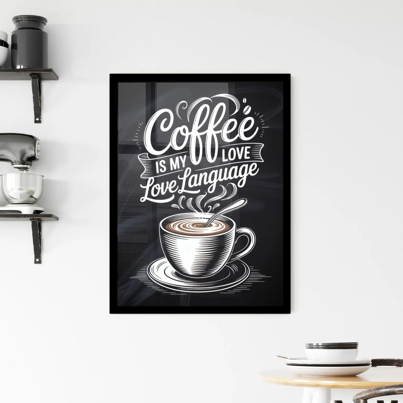 Coffee Is My Love Language: Embrace Your Passion for Brewed Perfection Framed Print