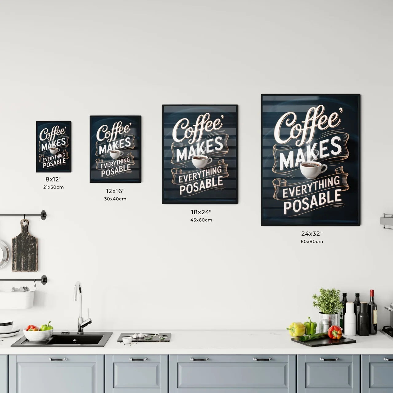Coffee Makes Everything Possible: A Motivational Quote for Coffee Lovers and Enthusiasts Chart