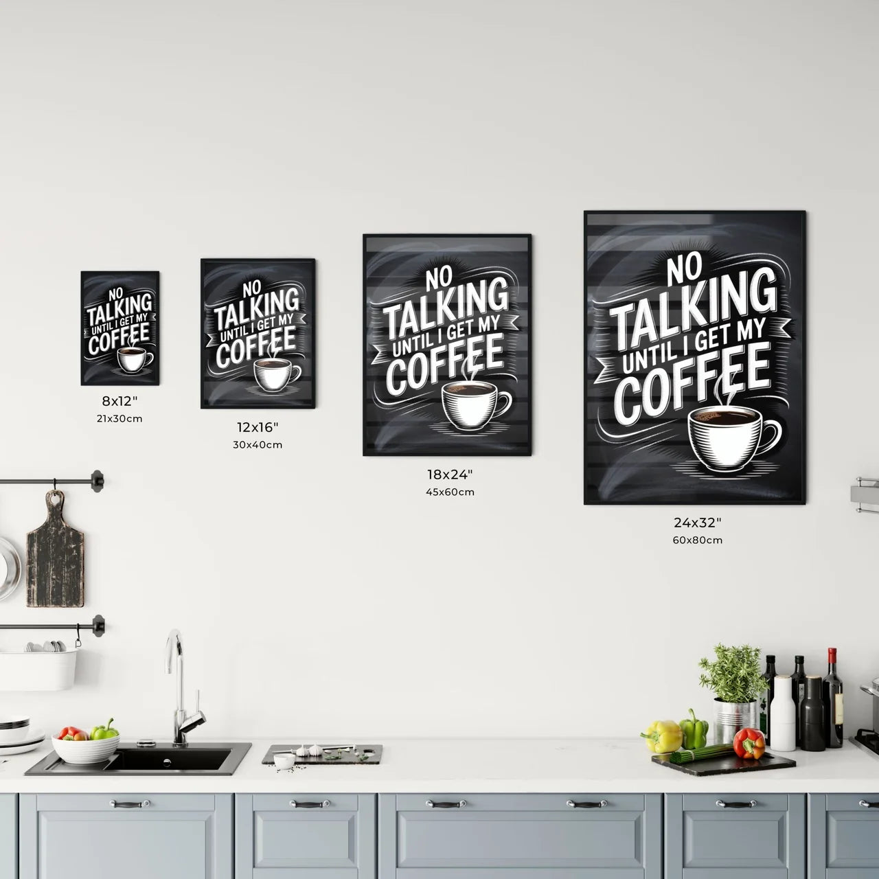 Coffee Quote: No Talking Until I Get My Coffee - Perfect for Coffee Lovers and Morning Motivation. Chart