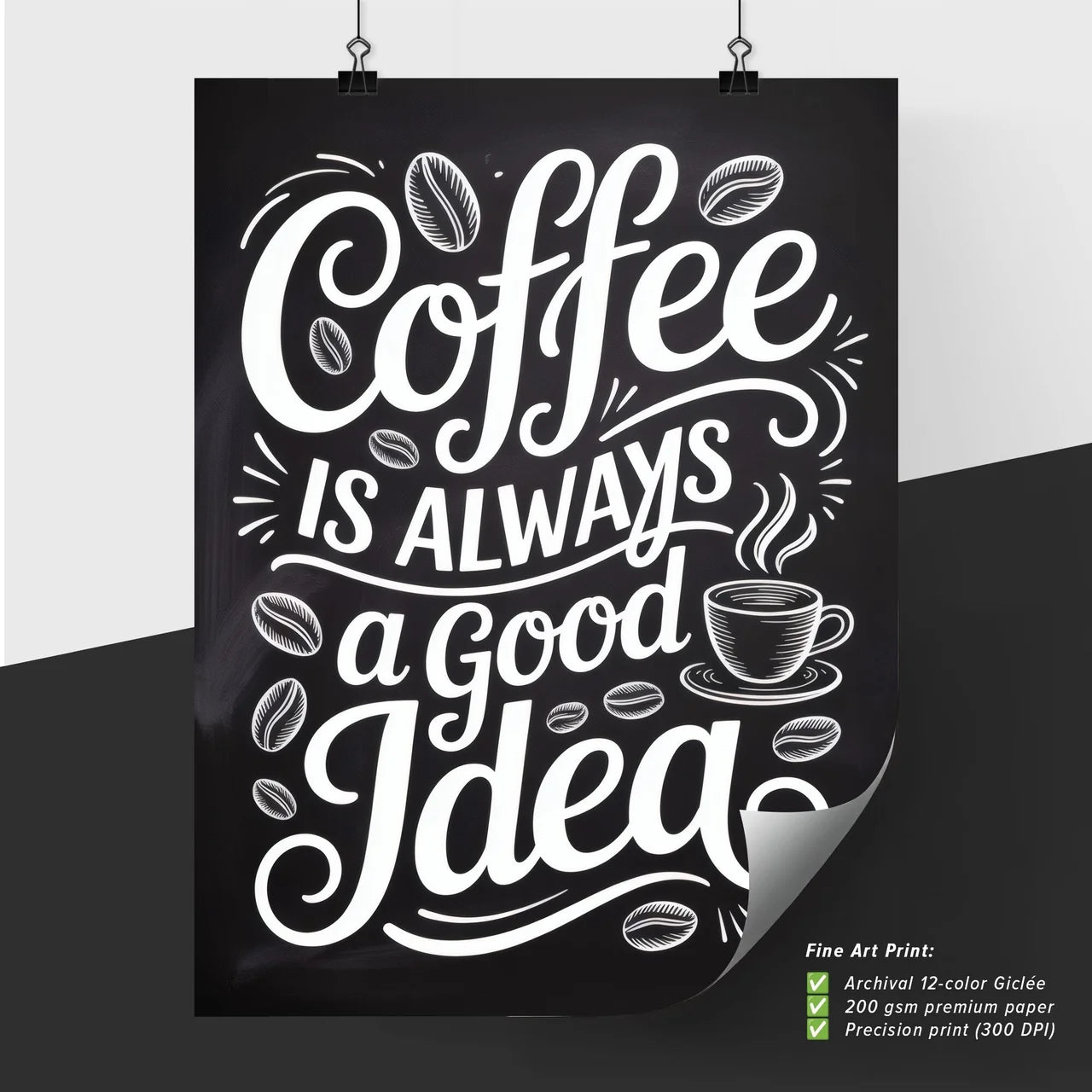 Coffee Quotes Art: Celebrating the Beloved Brew with Playful Typography and Illustrations.