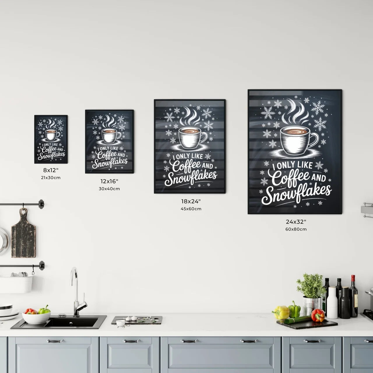 Cozy Winter Vibes: Celebrating Coffee and Snowflakes in a Whimsical Design Chart